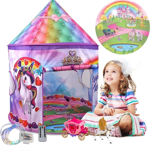 1 LEFT⚡️NEW!Unicorn Pop Up Kids Tent - Picture 1 of 4